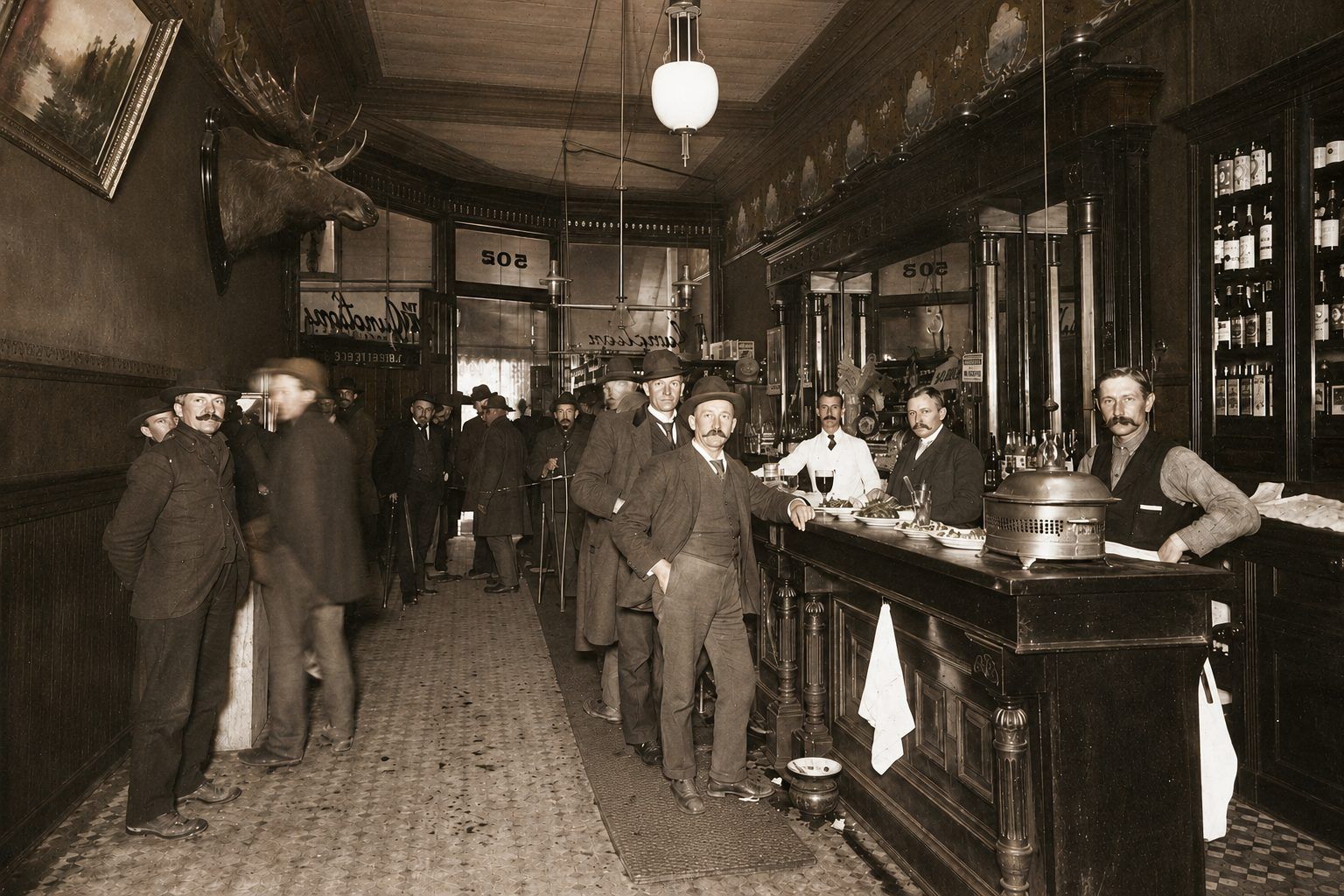 The Junction saloon and gambling hall in Los Alamos, 1890s