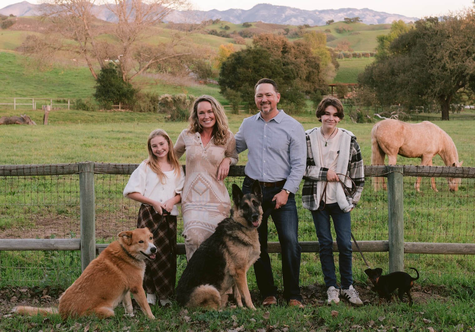 Our family at home on our Los Alamos farm.